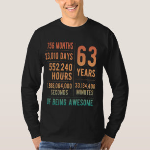 T-shirt 63e anniversaire Hommes Femmes Funny 63 ans