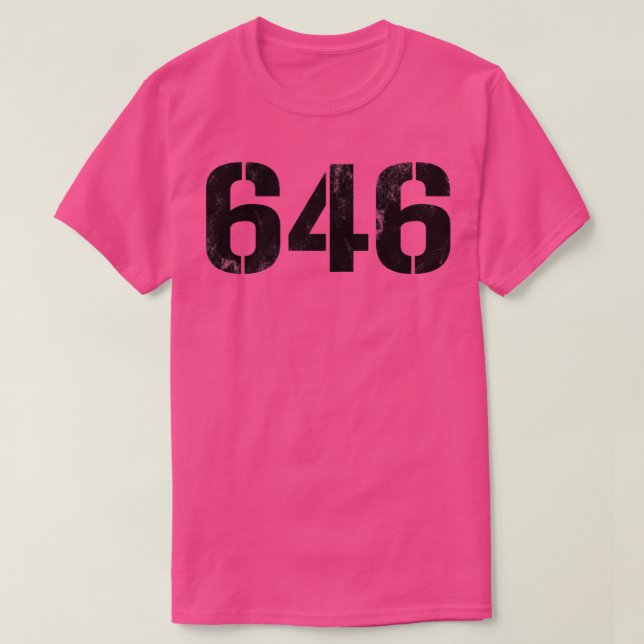 T-shirt 646 Texte noir Vintage (Design devant)