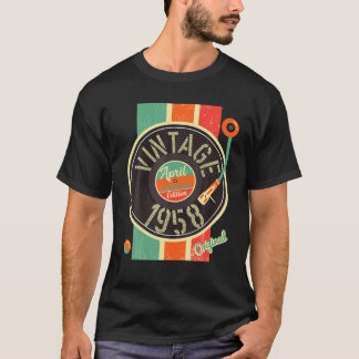 T-shirt 64 Anniversaire Homme 1958 Avril Tourne-disque Ant