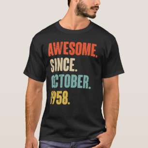 T-shirt 64 Ans 64ème Anniversaire Drôle Awesome Depuis Oct