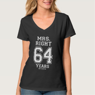 T-shirt 64 Ans À Être Madame Right Funny Couples Anniversa