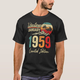 T-shirt 64 ans Vintage janvier 1959 64e anniversaire