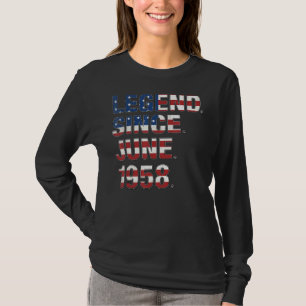 T-shirt 64e anniversaire Légende depuis juin 1958 Drapeau
