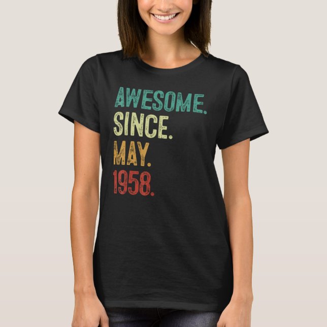 T-shirt 65 Ans Awesome depuis mai 1958 65e Anniversaire (Devant)