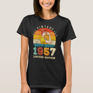 T-shirt 65 ans Femmes Anniversaire 1957 Vintage 65e annive