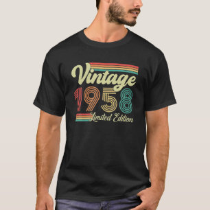 T-shirt 65 Ans Vintage 1958 Né En 1958 65ᵉ