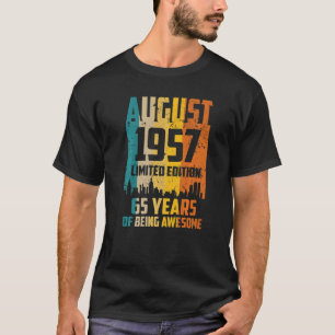 T-shirt 65e anniversaire 65 ans stupéfiant depuis août 195