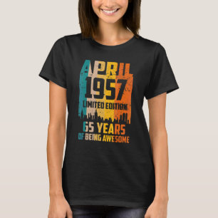 T-shirt 65e anniversaire 65 ans stupéfiant depuis avril 19