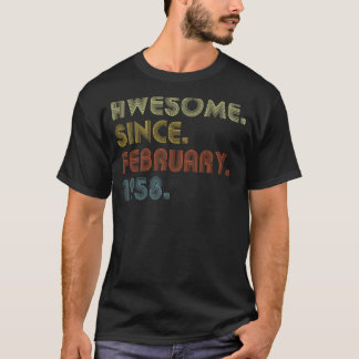 T-shirt 65e anniversaire Awesome depuis février 1958 65 An