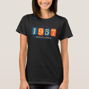 T-shirt 65e anniversaire Dames Hommes 65 ans 1957