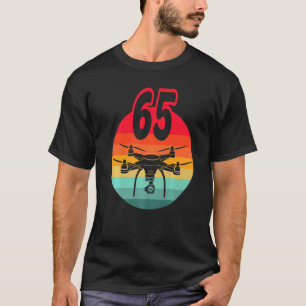 T-shirt 65e Anniversaire I Télécommande Rétro Drones Avec