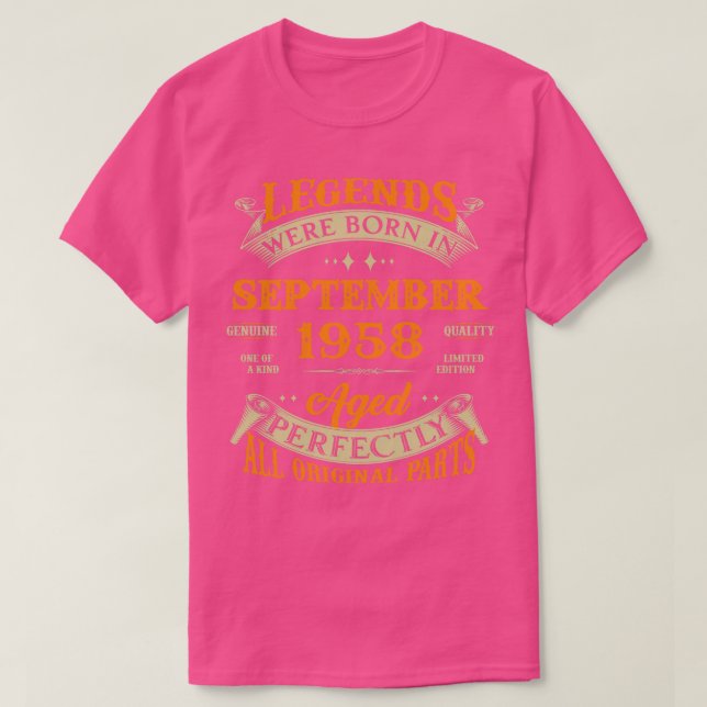 T-shirt 65e Anniversaire Légendes Cadeaux Né En Septembre  (Design devant)