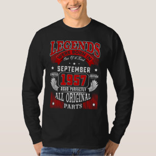 T-shirt 65e Anniversaire Légendes Né En Septembre 1957 65 