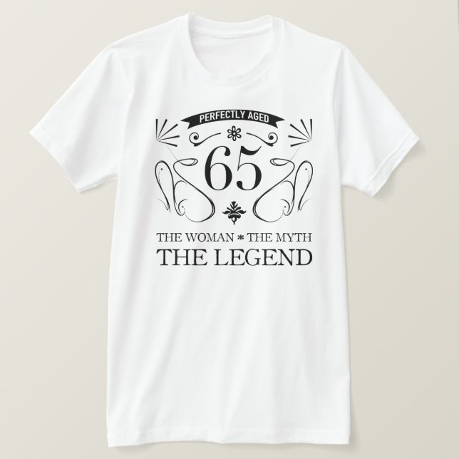 T-shirt 65e anniversaire pour les femmes (Design devant)