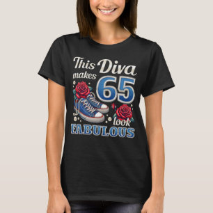 T-shirt 65e anniversaire pour une femme fabuleuse, diva, d