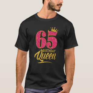 T-shirt 65e anniversaire Reine 65 ans fille Couronne rose