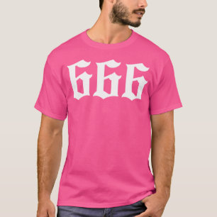 T-shirt 666 (Ancien Anglais) Numéro Du Symb Satanique De L
