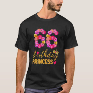 T-shirt 66 Anniversaire Princesse Flower Son My 66th B