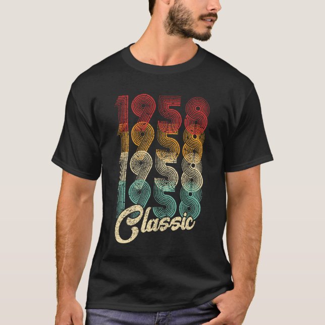 T-shirt 66e Anniversaire Cadeau Classique 1958 66 Ans (Devant)