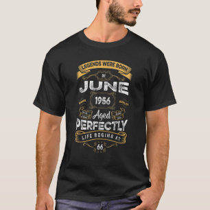 T-shirt 66e Anniversaire Légendes Sont Nées En Juin 1956