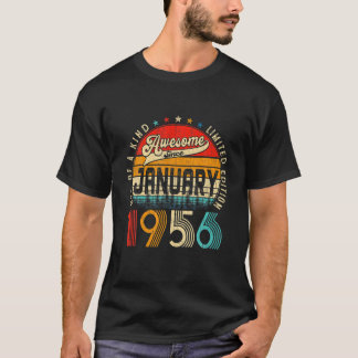T-shirt 66E Décorations Anniversaires Janvier 1956 Hommes 