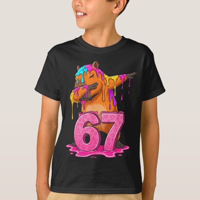 T-shirt 67 Animals Funny 67 Brainrot Youth Kids Capybara 6 (Devant)