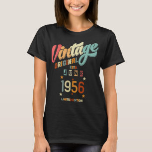 T-shirt 67 ans Vintage juin 1956 67e anniversaire