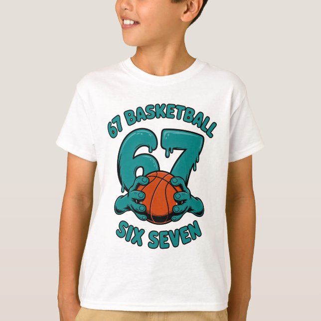 T-shirt 67 Basketball Six Seven Sports Meme (Devant)