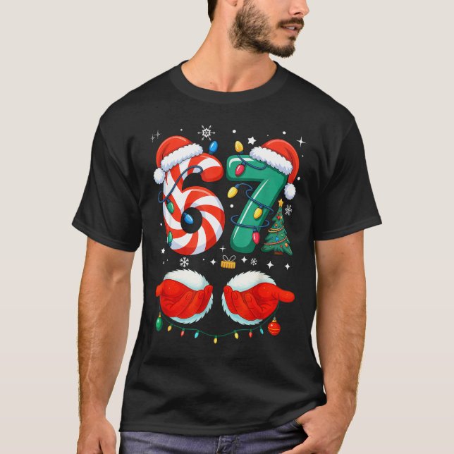 T-shirt 67 Christmas 6 7 Meme Pajamas Holiday Gen Alpha Sl (Devant)