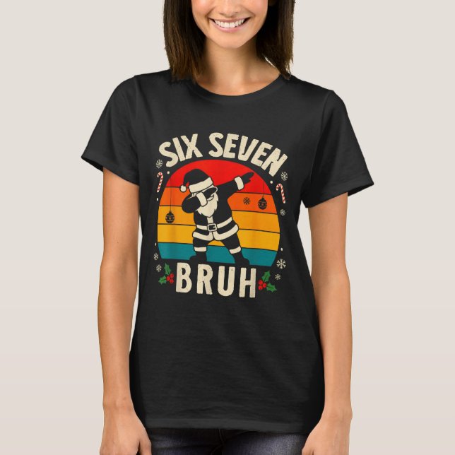 T-shirt 67 Christmas Funny 67 Meme Youth Kids Dabbing Sant (Devant)