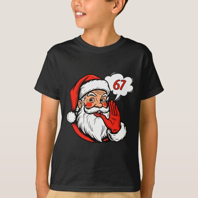 T-shirt 67 Christmas Funny Six Seven Meme Brainrot Santa C (Devant)
