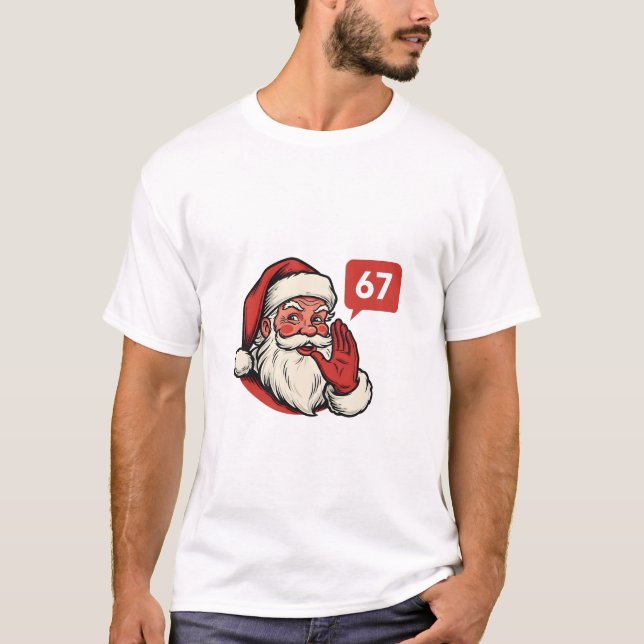 T-shirt 67 Christmas Merry Six Seven Brainrot Santa Claus (Devant)