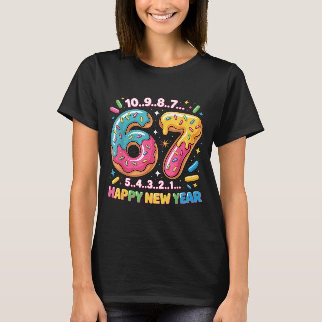 T-shirt 67 Countdown Happy New Year 2026 Funny Donut Numbe (Devant)