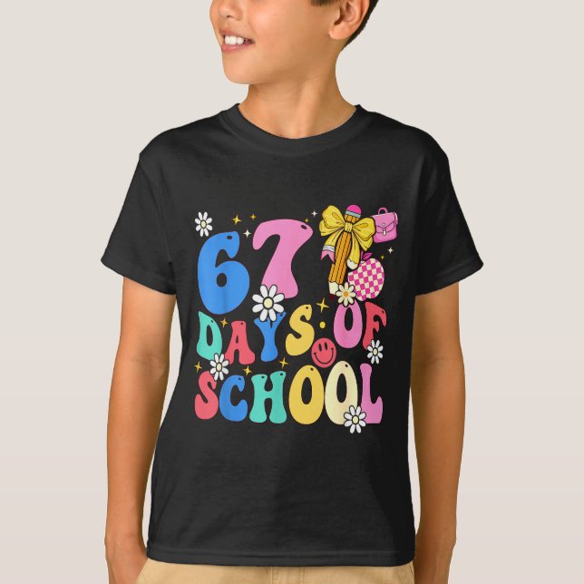 T-shirt 67 Days Of School Coquette Bow Students Teachers 1 (Devant)