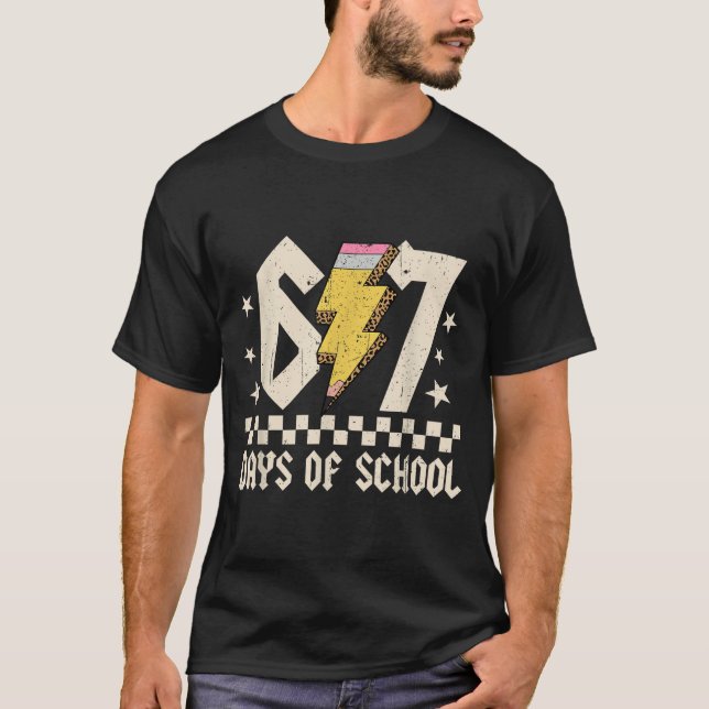 T-shirt 67 Days Of School Meme Slang Abcd Rock Boys Girls  (Devant)