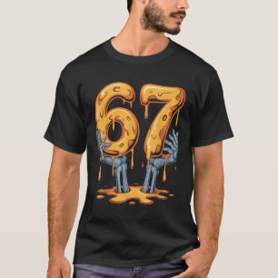 T-shirt 67 Drip Drôle de squelette Halloween 67 Mème de gl