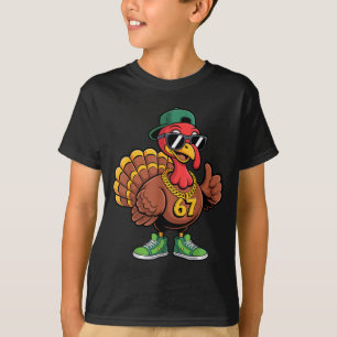 T-shirt 67 drôle de dindon de Thanksgiving portant des lun