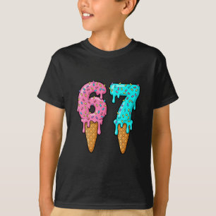 T-shirt 67 Glace qui dégouline Mème Drôle Six Sept Générat