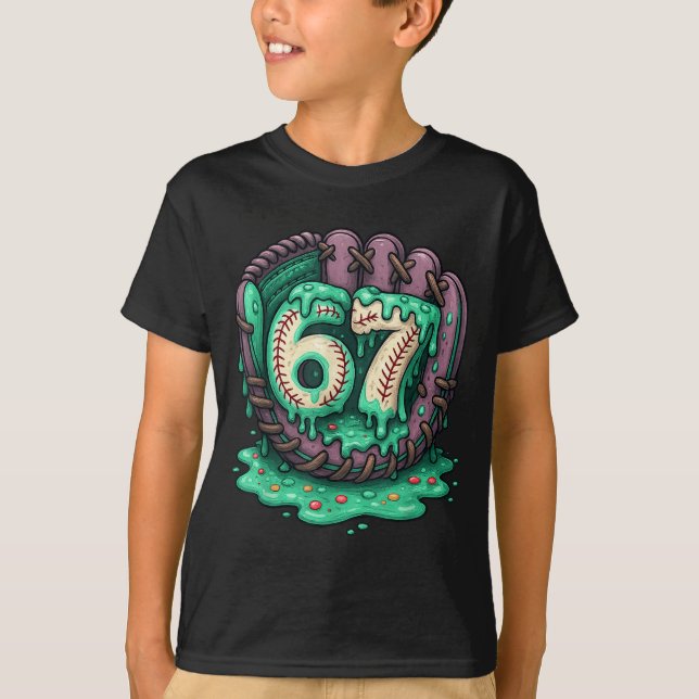 T-shirt 67 Ice Cream Drip Funny Six Seven Baseball  (Devant)