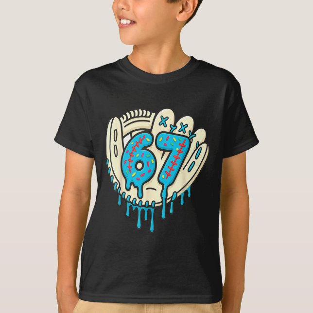 T-shirt 67 Ice Cream Drip Funny Six Seven Baseball  (Devant)
