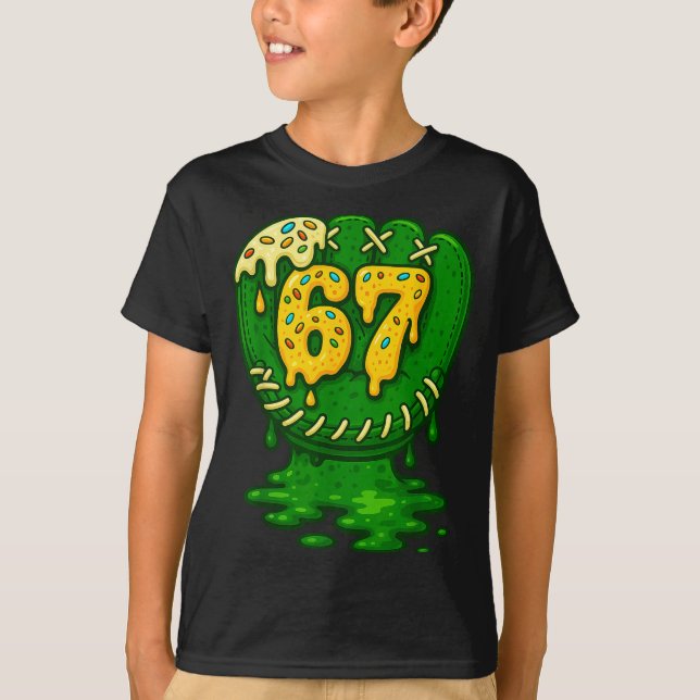 T-shirt 67 Ice Cream Drip Funny Six Seven Baseball  (Devant)
