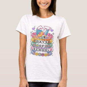 T-shirt 67 Jours d'École Professeur Mignon Classe Colorée