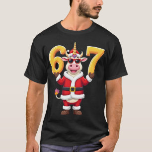 T-shirt 67 Licorne de Noël 6 7 Mème pour filles enfants Am