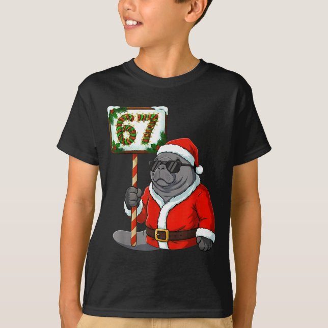 T-shirt 67 Manatee Christmas Six Seven Meme Brainrot Manat (Devant)