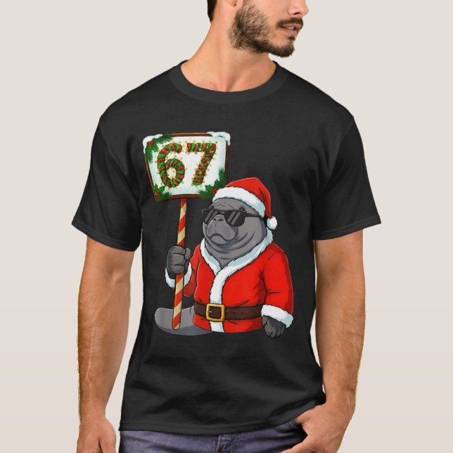 T-shirt 67 Manatee Christmas Six Seven Meme Brainrot Manat (Devant)