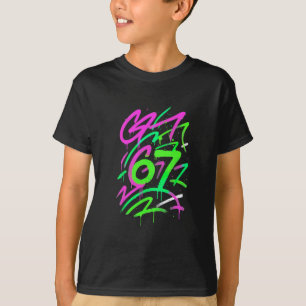 T-shirt 67 Mème Caché Tendance Gen Z Alpha Six Sept 6 7 