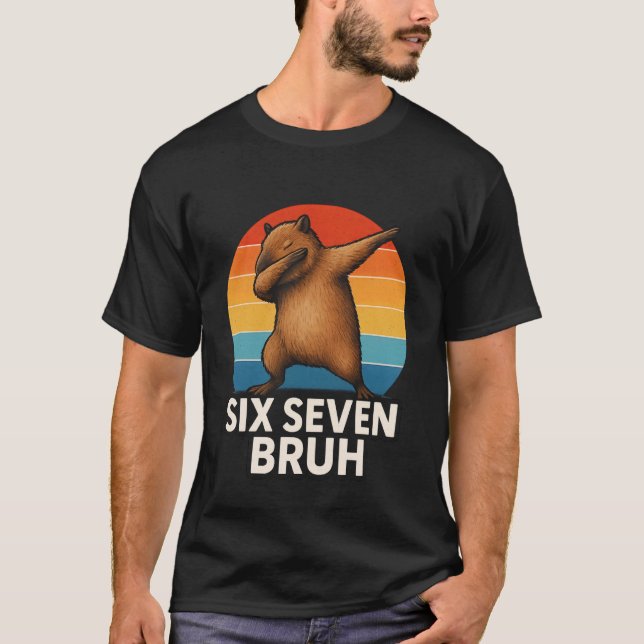 T-shirt 67 Meme Capybara Funny Six Seven Bruh Capybara for (Devant)