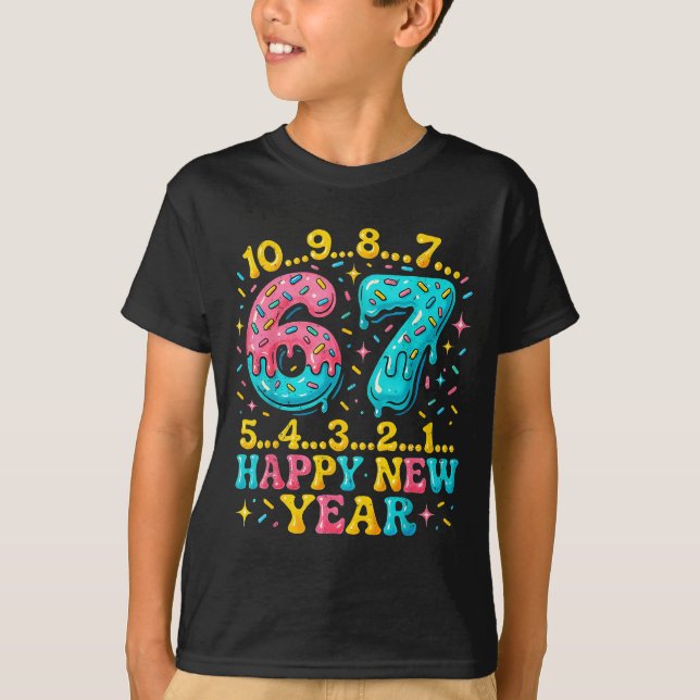 T-shirt 67 Meme Countdown Happy New Year Funny Drip Number (Devant)
