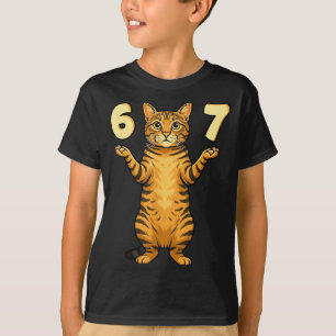T-shirt 67 Mème de chat humour drôle Gen Alpha argot pour