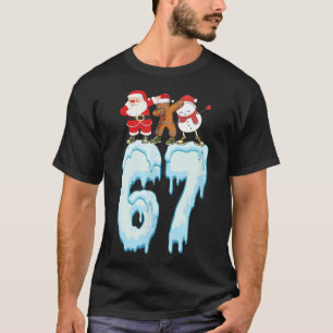 T-shirt 67 Meme de Noël 6 7 Nombres Six Sept Drôle Enfants